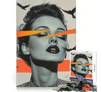 Puzzle Femme aux Oiseaux et Rayures 1000 Pièces pour Adolescents Développe la Compétence Analytique Évasion Sérénité Assemblage Solide Cadeau de Fêtes (38x52cm)