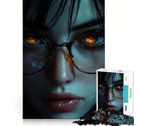 Puzzle Femme aux Yeux Brillants pour Adultes 1000 Pièces Stimulation Mentale Jeu Découpe Précise Alignement Parfait Activité de Renforcement des Liens Sociaux (38x26cm)