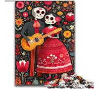 Puzzle Femme Crâne en Sucre 2000 pièces pour Ados, Jeu Stimulant et Jeu Familial, Cadeau d'anniversaire, décoration Murale 70x100cm