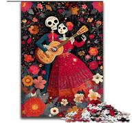 Puzzle Femme Crâne en Sucre pour Adultes 1000 Pièces, Jouets de Jeu Stimulants Décoration Murale Cadeaux d'anniversaire et de Noël Uniques (50x75cm)