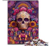 Puzzle Femme Crâne en Sucre pour Adultes et Adolescents, Jeu Familial Anti-Stress, Défi Difficile, Superbes Cadeaux et Jouets (50x75cm)