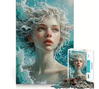 Puzzle Femme dans l'eau pour Adolescents,1000 pièces,Jeu de réflexion,découpe Laser pour Un Assemblage Parfait,Exercice Mental Calme à la Maison (38x26cm)