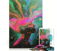 Puzzle Femme dans Ses pensées pour Adultes,1000 pièces,Jeu Stimulant l'esprit,découpe Nette,alignement Parfait,activité de Partage pour Les Proches (50x75cm)