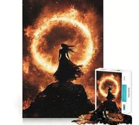 Puzzle Femme dans Un Cercle de Feu 1000 pièces Jeu de réflexion de qualité supérieure,découpé au Laser Exercice Mental Calme à Faire à la Maison (50x75cm)