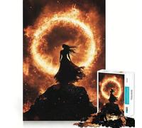 Puzzle Femme dans Un Cercle de feu 1000 pièces Jeu de réflexion de qualité supérieure,découpé au Laser Exercice Mental Calme à Faire à la Maison (38x26cm)