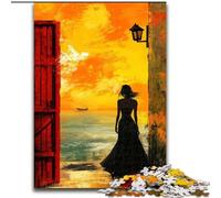Puzzle Femme en Robe Noire 1000 pièces pour Adultes et Adolescents, à partir de 14 Ans, décoration Murale, Cadeaux Uniques pour Anniversaire et Noël (26x38cm)