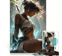 Puzzle Femme Guerrière à l'Épée 1000 Pièces Entraînement Cérébral Amusant Découpe Claire Composants Robustes Divertissement Captivant pour des Moments Confortables à la Maison (38x52cm)