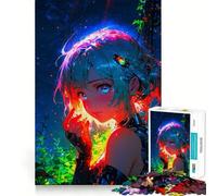 Puzzle Femme Nuit Néon pour Adolescents 1000 Pièces Jeu de Train Logique Confortable et Découpe Lisse Cadeau de Fête (50x75cm)