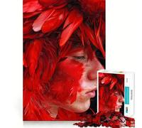 Puzzle Femme Oiseau de Feu Rouge 1000 Pièces pour Adolescents Jeu de logique et de développement du Sens de l'équilibre Découpe précise (50x75cm)