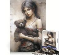 Puzzle Femme Ours en Peluche pour Adolescents 1000 Pièces Stimulant l'espoir, Passe-Temps Apaisant, Verrouillage Solide, Cadeau Attentionné (38x52cm)