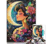 Puzzle Femme sous la Lune pour Adolescents 1000 Puzzles, Difficile à compléter mais Amusant et Humoristique Cadeau d'anniversaire, Cadeaux, Art Mural 50x75cm