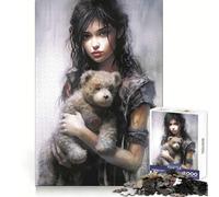 Puzzle Femme Teddy 1000 Pièces pour Adolescents Développe la Compétence Analytique Évasion Sérénité Assemblage Solide Cadeau de Vacances (50x75cm)
