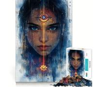 Puzzle Femme Troisième Œil pour Adolescents 1000 pièces Jeu Intelligent et apaisant Découpe Lisse 38x26cm