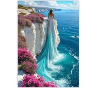 Puzzle Femme Vague Fantastique pour Adultes,120 pièces,25x20 cm Bricolage Artistique Puzzles, Jeu éducatif Challenge Toy Puzzle pour Décoration de la Maison