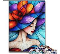 Puzzle Femme Vitrail 2000 pièces pour Adolescents, Jeu Stimulant, Chaque pièce est Unique - Jeu Familial Stimulant (70x100cm)