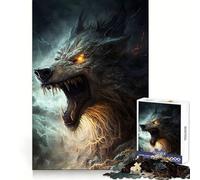 Puzzle Fenrir Loup Nordique enragé pour Adolescents, 1000 pièces, Jeu de réflexion, évasion apaisante, Bords précis, Cadeau Exceptionnel (38x26cm)