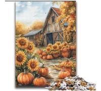 Puzzle Ferme Citrouille Tournesol 2000 pièces pour Adolescents, Jeux éducatifs à Faire soi-même avec Affiche et fiche de Questions Assorties 14 Ans et Plus 70x100cm