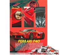 Puzzle Ferrari F40 Rouge 500 pièces pour Adultes, Jeu éducatif en Bois pour Enfants, Cadeau de Noël (500 pièces, 52 x 38 cm)