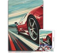 Puzzle Ferrari Rouge à Toute Vitesse, 1000 pièces, Jeu éducatif et Stimulant, idée Cadeau Originale et touchante, Format 38x52cm