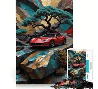 Puzzle Ferrari Rouge Nature 1000 pièces pour Adolescents Renforce la mémoire Calme et détente Bords Lisses Cadeau Exceptionnel (38x52cm)