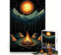 Puzzle Feu de Camp sous la Lune pour Adultes,1000 pièces,entraînement de la mémoire,évasion sereine,découpe Impeccable,Cadeau d'anniversaire (50x75cm)