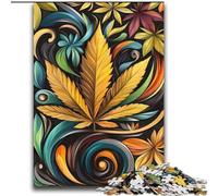 Puzzle Feuilles psychédéliques pour Adultes 2000 pièces, activité familiale avec Affiche et fiche de Questions pour Les 14 Ans et Plus (70x100cm)