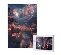 Puzzle Feux d'artifice 1000 Pièces Adultes, Puzzles Classiques Art Pont Avec Boîte D'emballage et Photos de Référence, Relaxation/Soulagement du Stress/Jeux Amusants, Creatif Cadeau pour Femme 2T-1400