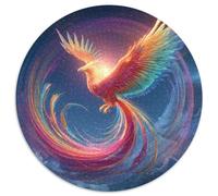Puzzle Fiery Red Phénix with Rainbow-Like Feathers pour Adultes,1000pcs (67.5x67.5cm),Jeu ÉduChatif,décoration De La Maison,