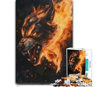 Puzzle Fiery Wolf Spirit pour Adultes, Format 300 PCS