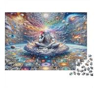 Puzzle Figure Cosmique Méditative 38x26cm 1000p Papier Recy dulte Méditation Univers Psychédélique Défi Difficile Détente Maison Idée Cadeau