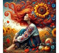 Puzzle Fille de la Campagne de 120 Pièces pour Adultes, Puzzles 120 pièces Adultes, Jigsaw Puzzle d'art pour Défi, Puzzles Coloré à Faire soi-même pour la Décoration de la Maison