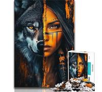 Puzzle Fille Loup 1000 pièces pour Adultes et Adolescents, Jouet éducatif et éducatif, idéal comme Cadeau pour Toute la Famille (50x75cm)