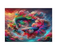 Puzzle Fish Cloud Color, 1000 Pièces Jeu De Détente pour Adultes | 38x26cm Carton, Exercice Mental, Finition Surface Lisse, Amateurs De Puzzles, Réduction Du Stress