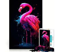 Puzzle Flamant Rose 1000 pièces pour Adolescents, Jeu de logique et de réflexion, détente mentale, découpe précise, Cadeau de Noël (38x52cm)
