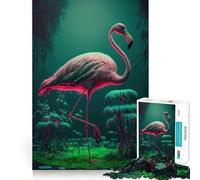 Puzzle Flamant Rose 1000 pièces pour Adolescents, Jeu Mental, Moment de Paix, découpe Premium, Cadeau Artistique (38x52cm)