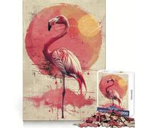 Puzzle Flamant Rose Aquarelle pour Adultes, 1000 pièces, Divertissement intellectuel et paisible, découpe Nette, Cadeau Unique (38x26cm)