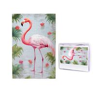 Puzzle flamant rose blanc pour adultes de 1000 pièces, puzzle en bois à partir de photos, puzzles stimulants parfaits pour les soirées de jeu, décoration de la maison, cadeau pour les vacances et les