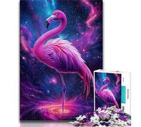 Puzzle Flamant Rose Ciel étoilé 1000 pièces pour Adultes, Anti-Stress, défi Difficile, à Offrir en Cadeau à Toute la Famille 75x50cm