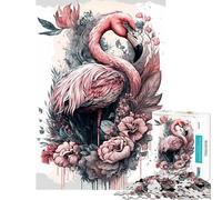 Puzzle Flamant Rose de 1000 pièces pour Adolescents activités ludiques et créatives à Faire à la Maison améliore la mémoire Jeux en Famille Convient aux 14 Ans et Plus (50x75cm)