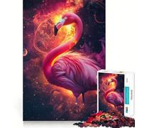 Puzzle Flamant Rose de l'espace, 1000 pièces, pour Adultes Un Casse-tête Difficile pour se détendre et se ressourcer (38x26cm)