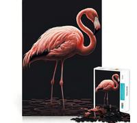 Puzzle Flamant Rose pour Adolescents 1000 pièces Wise Think Toy Leisure Fun Clear Cut Décoration Murale (38x26cm)