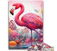 Puzzle Flamant Rose psychédélique 1000 pièces pour Adultes et Adolescents, Anti-Stress, défi Difficile, renforce l'amour Entre Couples (38x26cm)