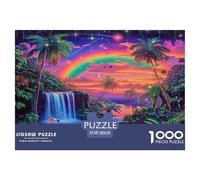 Puzzle Flamant Rose Qui Compte 1000 Pièces pour Adultes,Fantasy Tropicale Un Jeu De Dexérité Très Difficile Puzzle Jeu Éducatif Aux Défis l'art De La Décoration Moderne 38x26cm/1000pcs