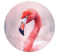 Puzzle Flamants Roses 1000 pièces, Puzzle Rond 1000 pièces pour la décoration intérieure, pour Noël et Le Nouvel an pour Les Adolescents 67,5 x 67,5 cm