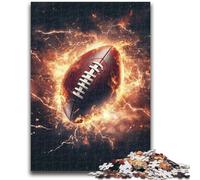 Puzzle Flame Rugby 1000 pièces pour Adultes, Jeux d'activités familiales stimulants, Jouet de Bricolage pour décoration Murale (38x26cm)