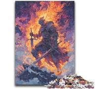 Puzzle Flame Warrior 1000 pièces pour Adolescents, Jeu Familial Anti-Stress, défi Difficile, Cadeaux du Père Noël Secret (50x75cm)