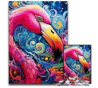 Puzzle Flamingo 1000 pièces : Casse-tête Stimulant, activité familiale, décoration intérieure, Cadeau de Noël 26x38cm / 10,23x14,96 Pouces