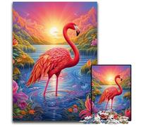 Puzzle Flamingo 1000 pièces pour Adultes, Puzzle en Bois idéal pour décorer et stimuler Votre Cerveau, 50x75cm / 19,68x29,52 Pouces