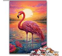 Puzzle Flamingo Art Coloré 1000 Pièces Puzzles Difficiles pour Adultes Cadeau de Vacances Parfait pour Noël, Halloween, Pâques, Nouvel an Taille : 38x26cm