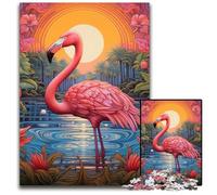 Puzzle Flamingo coloré de 1 000 pièces, Puzzle Impossible pour Adultes, Casse-tête Stimulant pour Adolescents, Jeu interactif Amusant en Famille 50x75cm / 19,68x29,52 Pouces